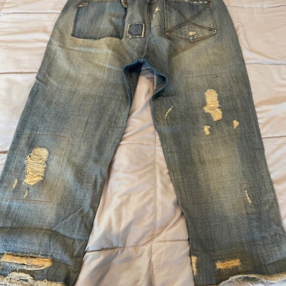 Magnolia Pearl Miners Denim Pants 213 Rare Distressed Mending Patching Destroyed - Picture 4 of 16